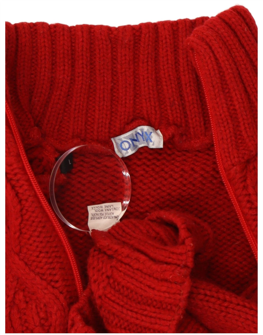 Maglione cardigan da donna Onyx UK 14 Grande acrilico rosso