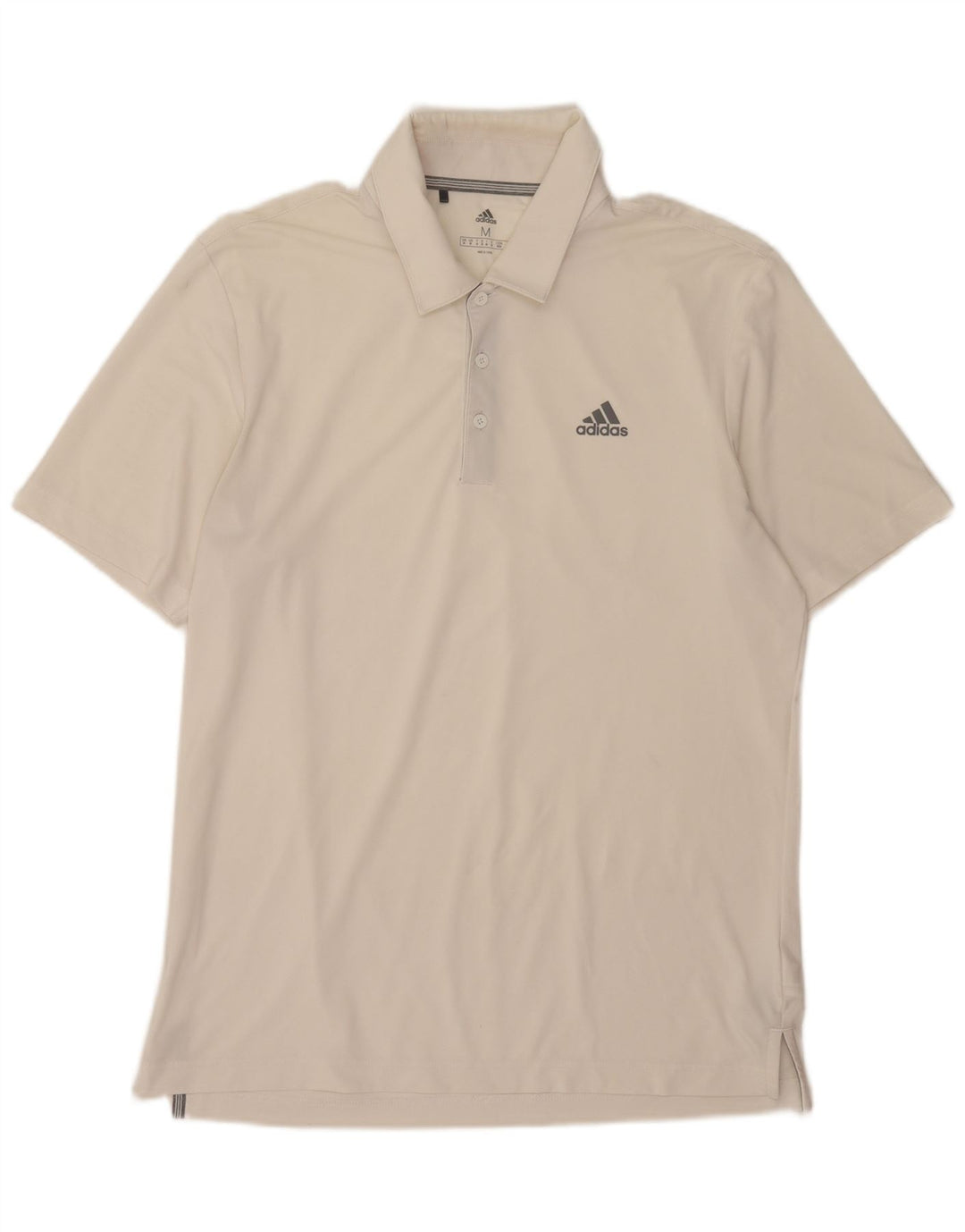 Polo Adidas da uomo in poliestere bianco medio