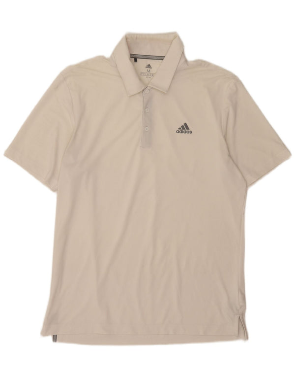 Polo Adidas da uomo in poliestere bianco medio