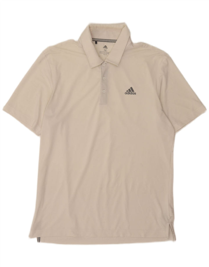 Polo Adidas da uomo in poliestere bianco medio