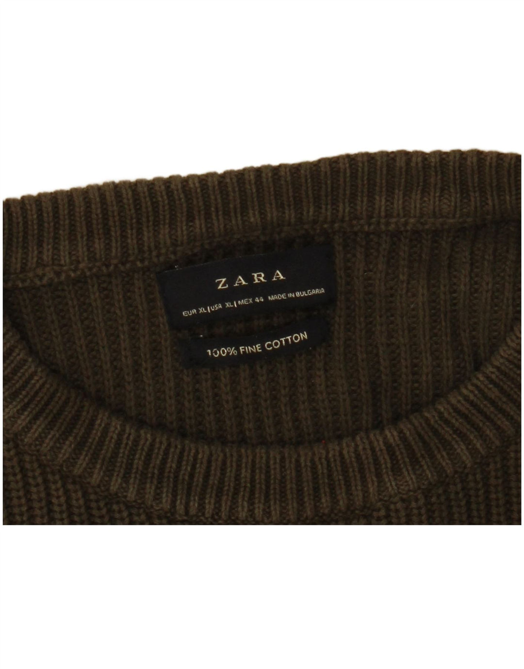 Maglione maglione girocollo da uomo Zara XL in cotone kaki