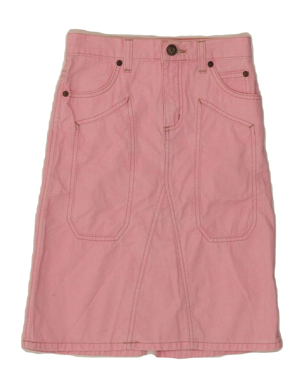 JECKERSON Womens Denim Skirt W25 XS  Pink Pinstripe Cotton