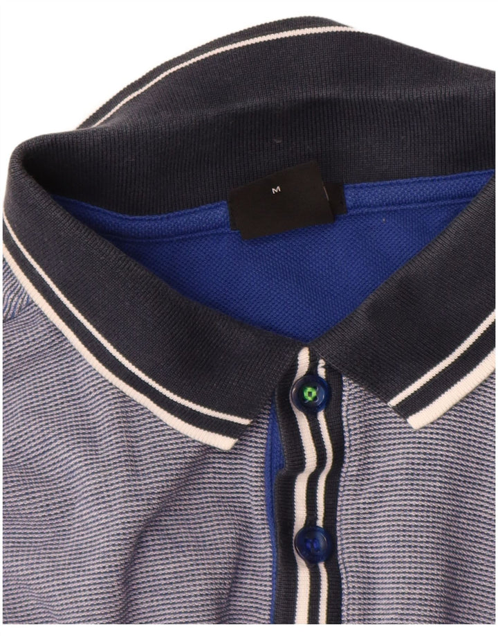 Polo Hugo Boss da uomo vestibilità regolare in cotone gessato blu medio