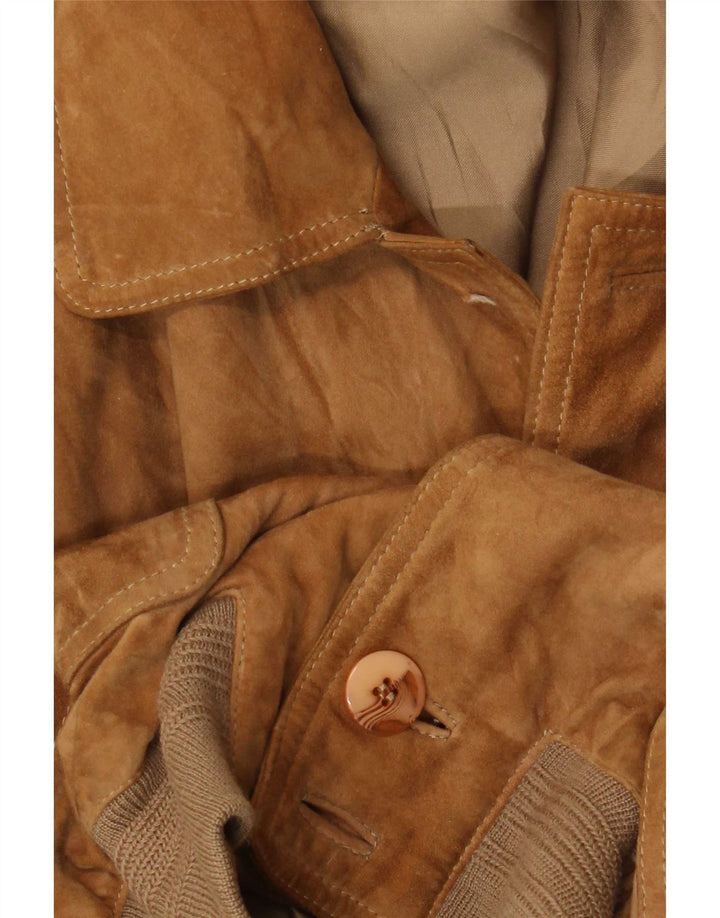 Meucci Giubbotto bomber in pelle scamosciata da uomo UK 40 Large in pelle marrone