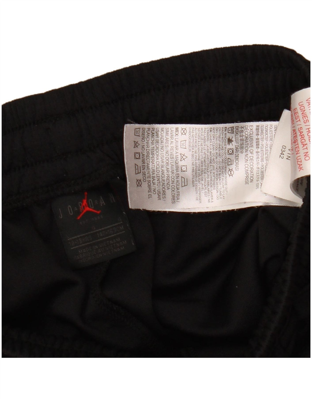 Pantaloncini sportivi Jordan da ragazzo 12-13 anni Large in poliestere color block nero