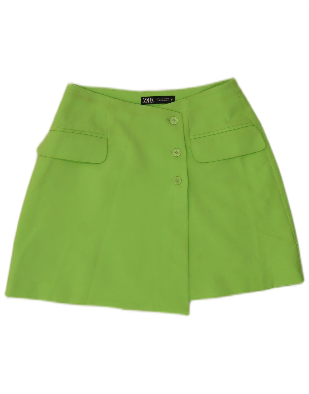 Gonna asimmetrica da donna Zara media W28 verde poliestere
