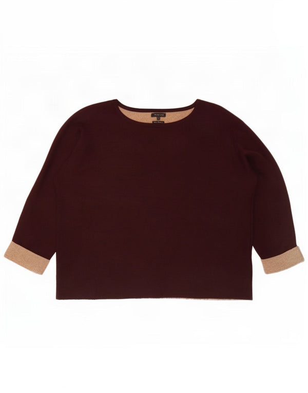 Massimo Dutti Maglione da donna con scollo a barca con maniche a 3/4 UK 14 Medium Burgu