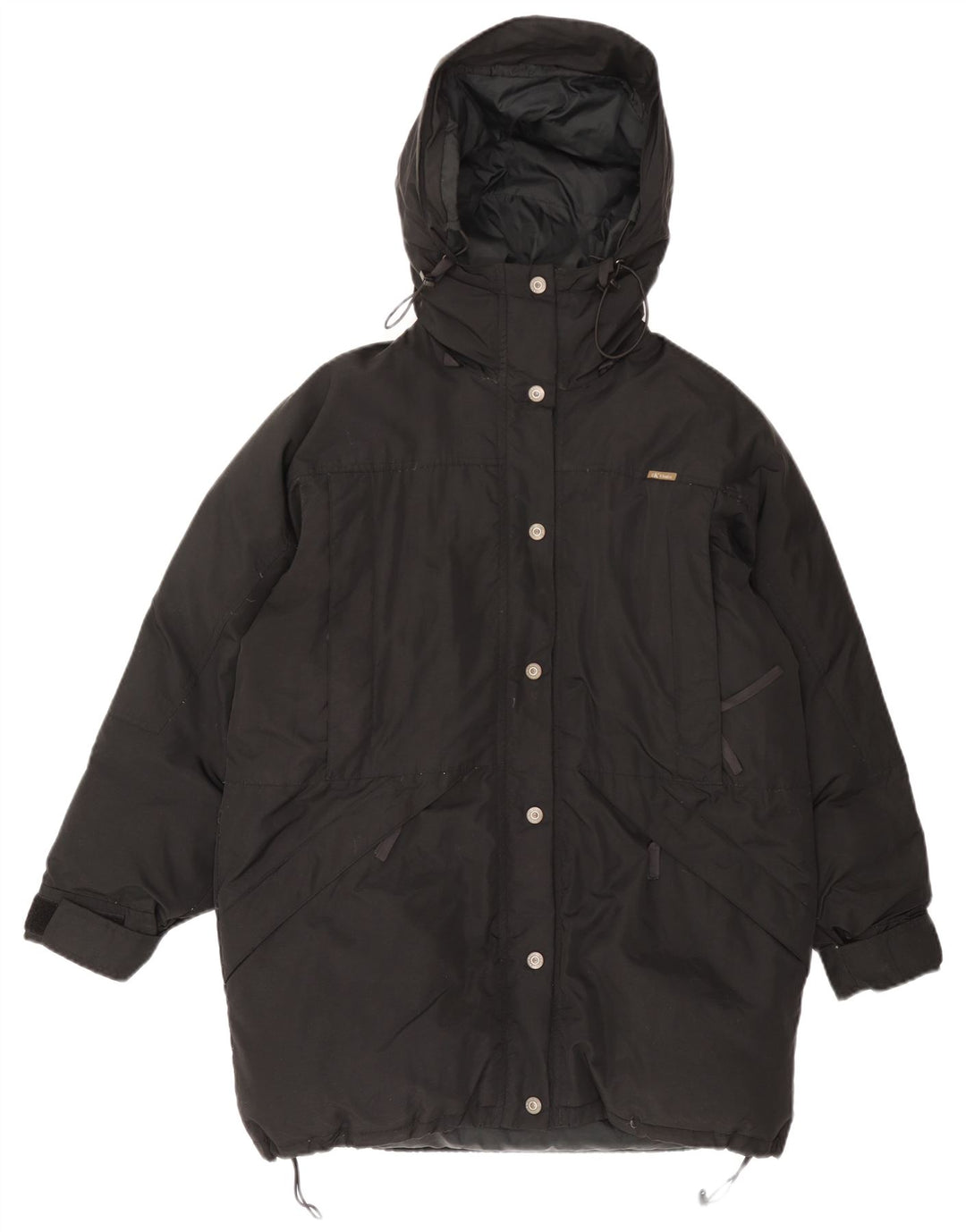 Cappotto imbottito oversize con cappuccio da donna Calvin Klein UK 10 piccolo in nylon nero