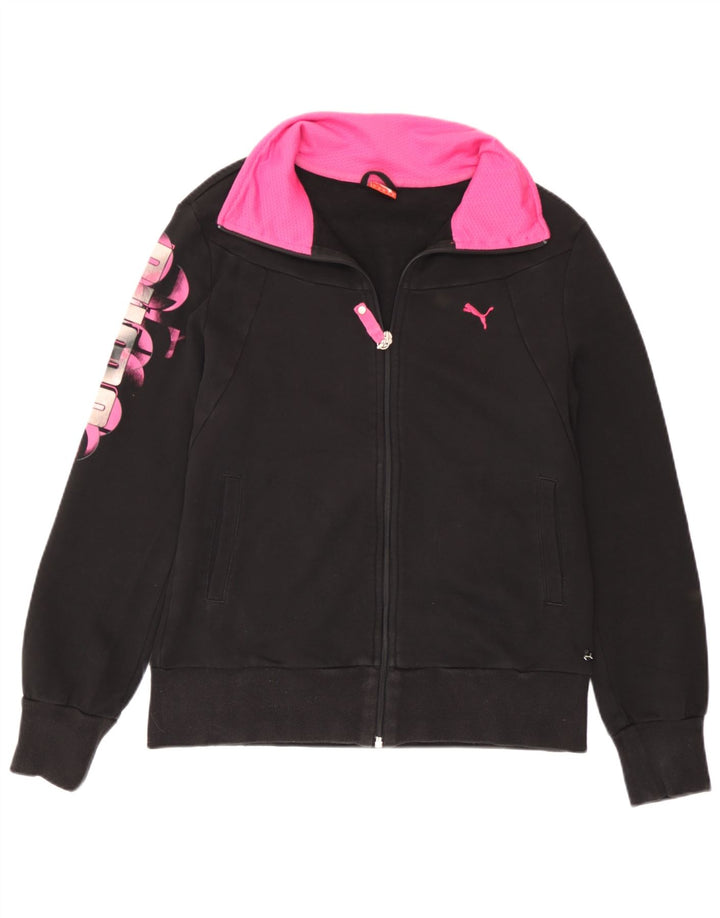 Giacca da ginnastica grafica da donna Puma UK 14 media nera