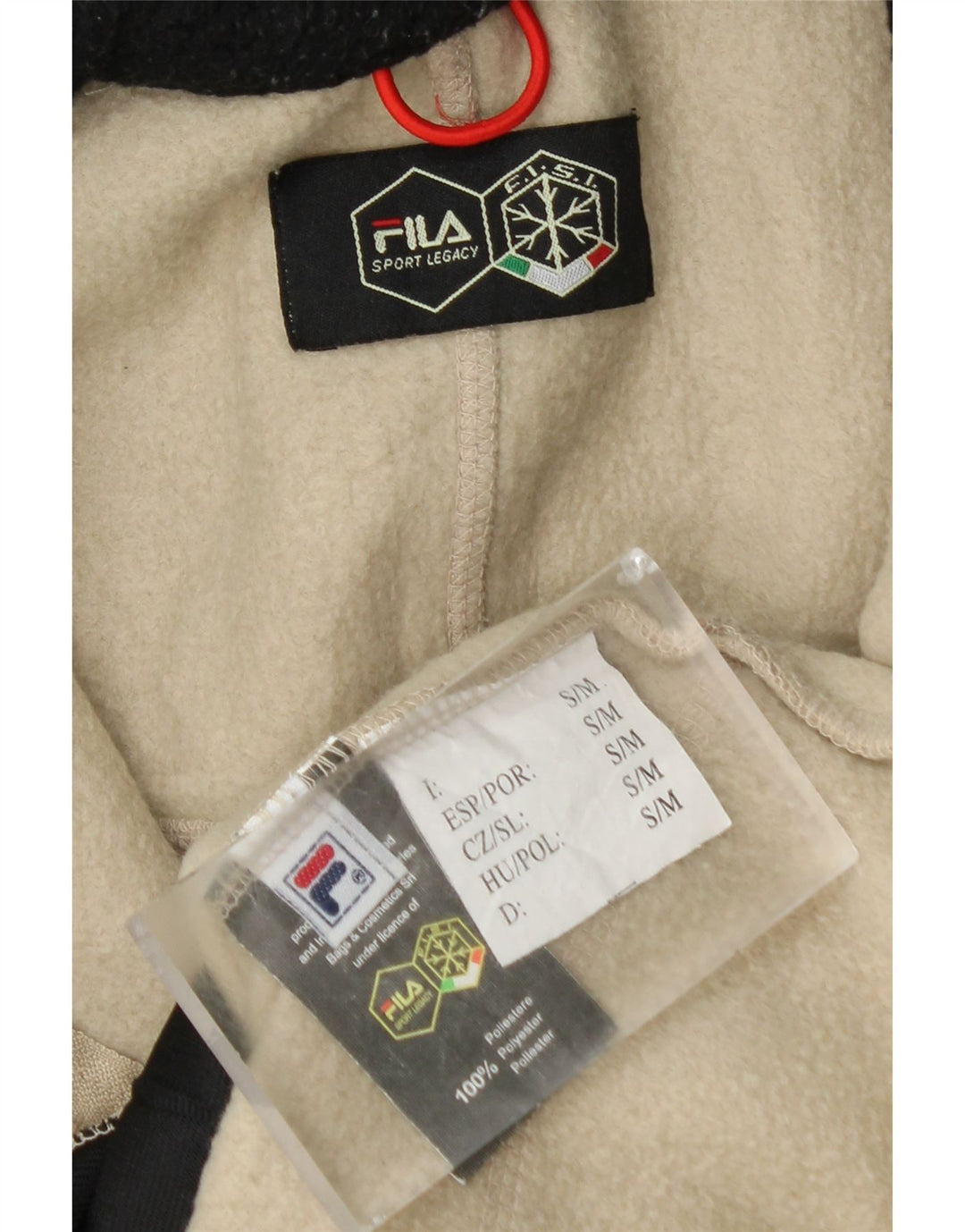 Giacca in pile da uomo FILA UK 36 Small Beige Colourblock Poliestere