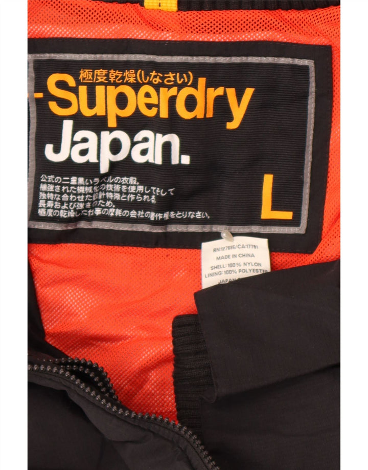Giacca antipioggia da donna Superdry UK 16 grande nylon nero