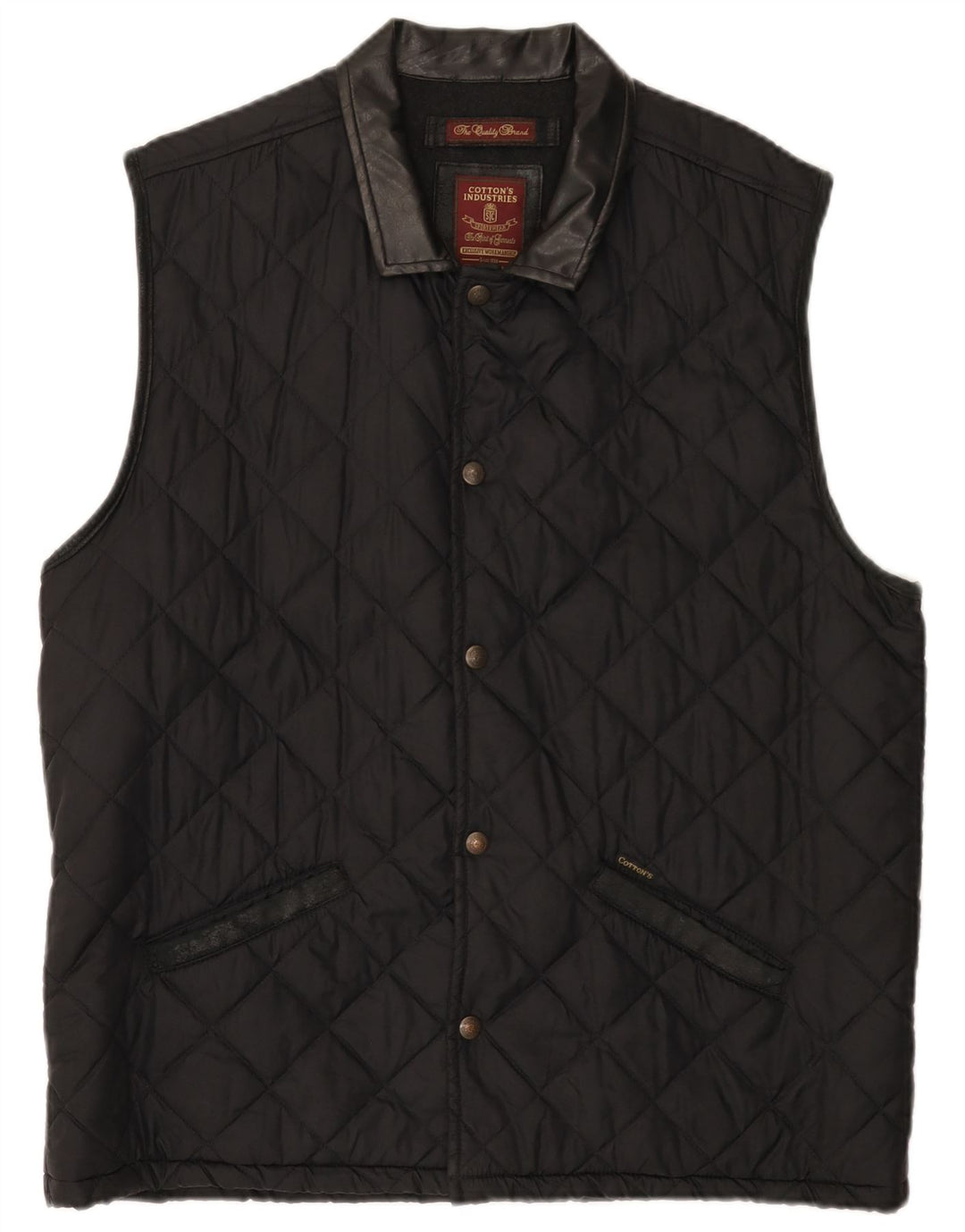 Gilet trapuntato da uomo di Cotton's Industries UK 38 medio nero
