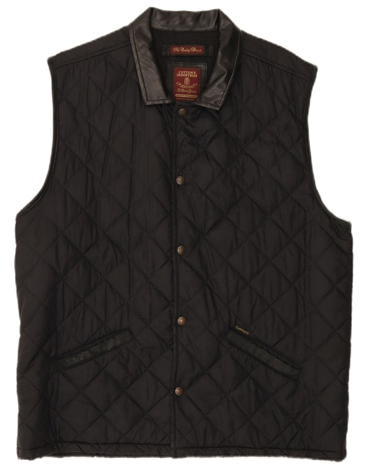 Gilet trapuntato da uomo di Cotton's Industries UK 38 medio nero