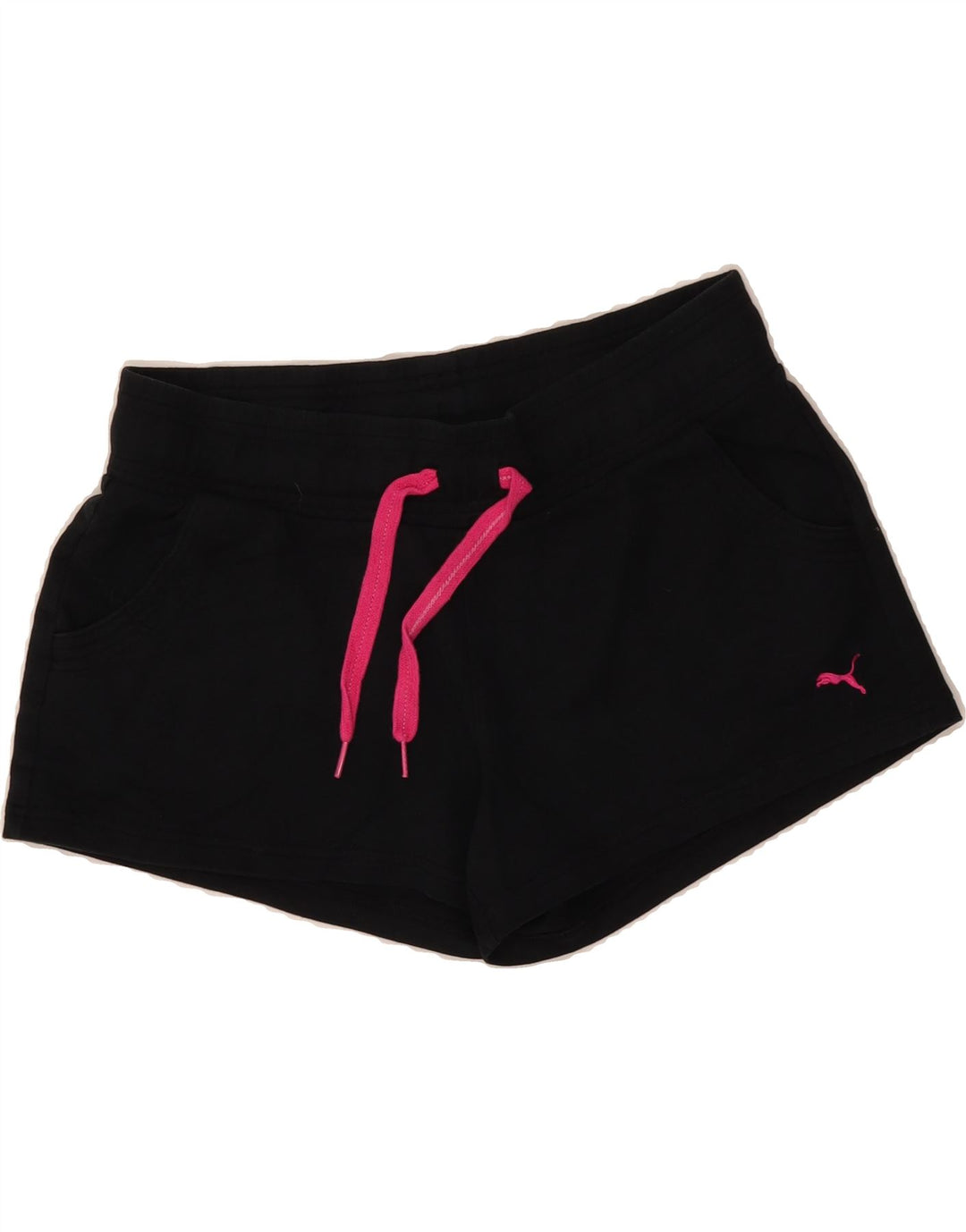 PUMA Womens Sport Shorts UK 14 Medium Black Cotton Vintage Puma and Second-Hand Puma from Messina Hembry 