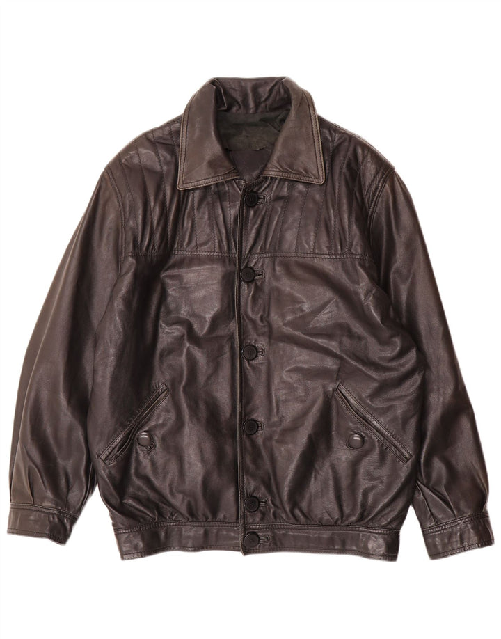 Giacca in pelle da uomo VINTAGE UK 40 grande in pelle nera