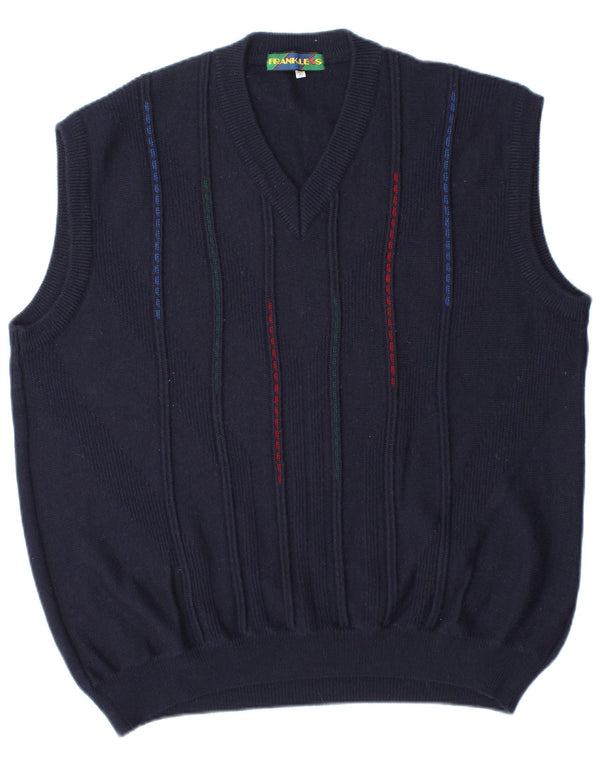 Canotta da uomo Frank Alexs IT 58 2XL Lana a righe blu navy