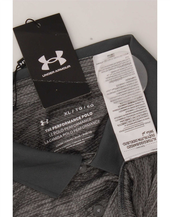 Polo da uomo Under Armour XL poliestere screziato grigio