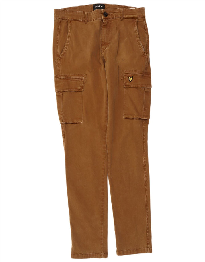 Pantaloni cargo slim da uomo Lyle & Scott W32 L33 in cotone marrone