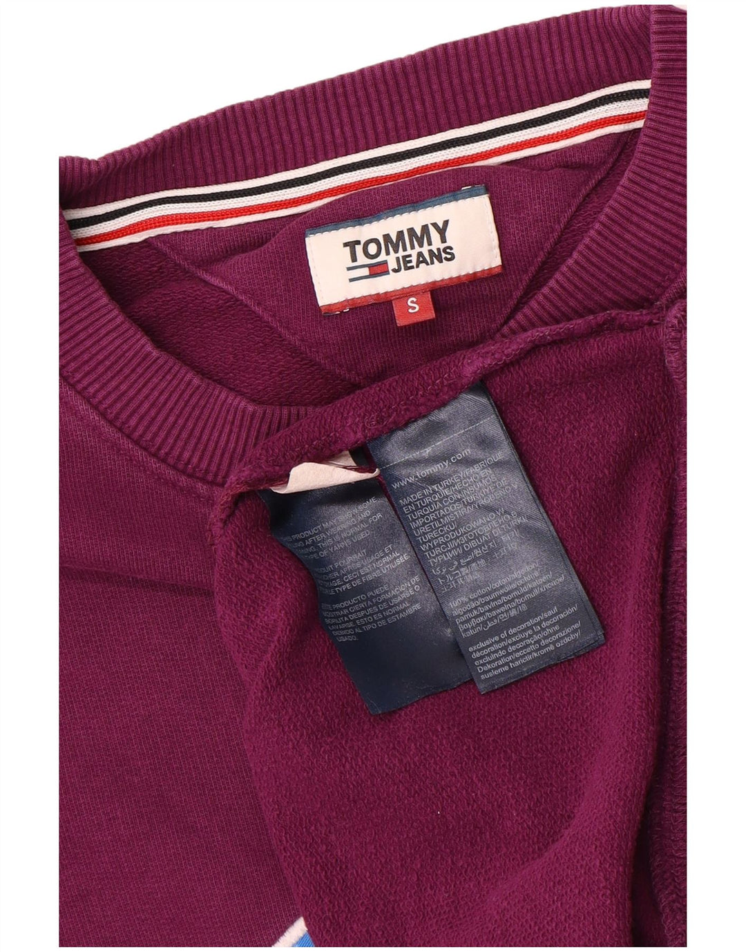 Tommy Hilfiger Felpa grafica da uomo Maglione piccolo cotone viola