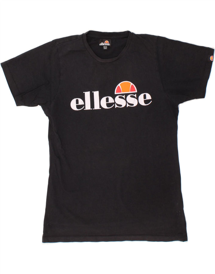 ELLESSE Boys Graphic T-Shirt Top 13-14 Years Black Cotton Vintage Ellesse and Second-Hand Ellesse from Messina Hembry 