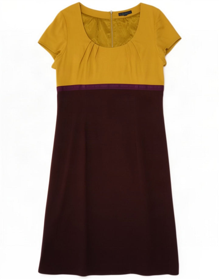 Boden Abito basic da donna a maniche corte UK 12 Medium Yellow Colourblock