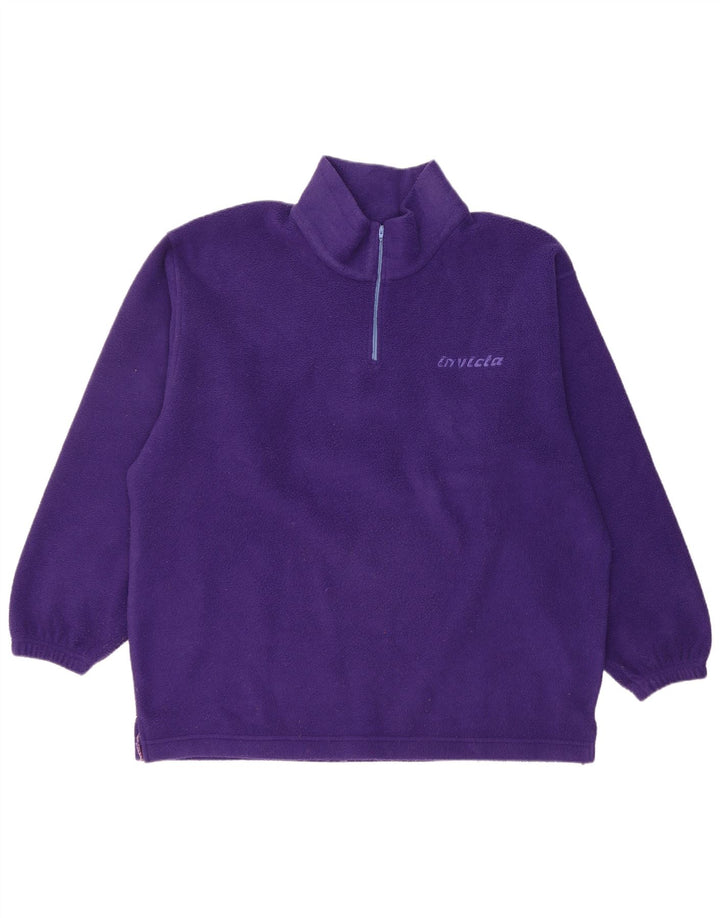 Maglione in pile da uomo Invicta con zip e vestibilità ampia, poliestere viola medio