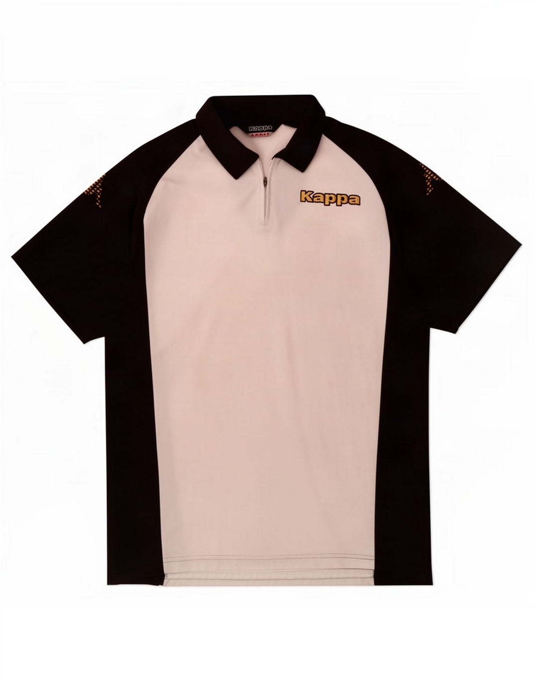Polo Kappa da uomo grande in poliestere color block bianco
