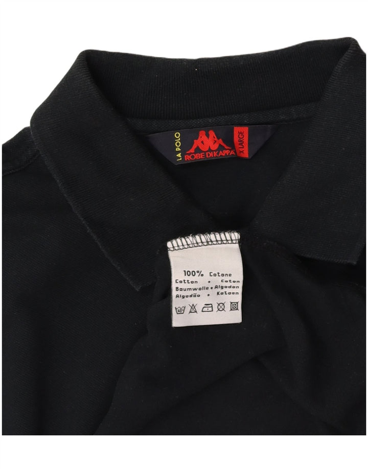 Polo KAPPA da uomo XL in cotone nero