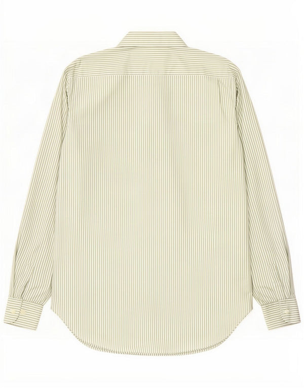Aquascutum Camicia da uomo Taglia 16 1/2 42 Large Green Striped