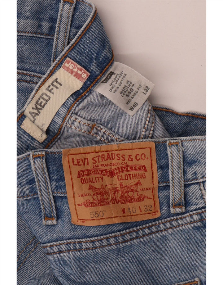 LEVI'S Jeans dritti da uomo 550 vestibilità rilassata W40 L32 cotone blu