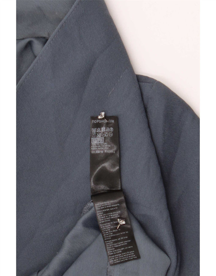 Giacca blazer doppiopetto da donna Topshop UK 10 piccola poliestere blu