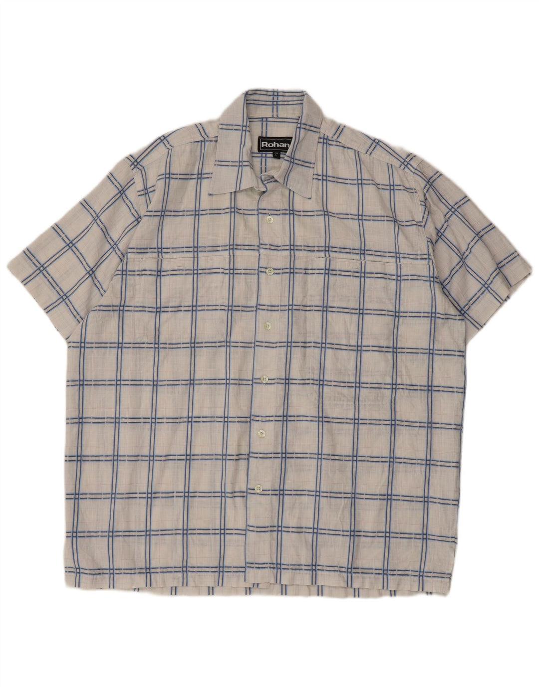 Camicia a maniche corte da uomo Rohan, poliestere a quadri bianchi grandi