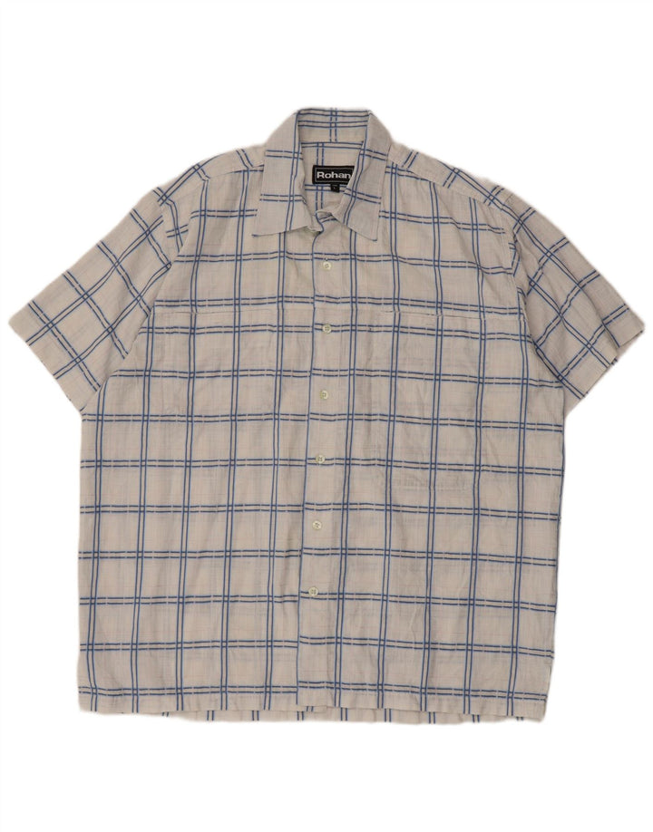 Camicia a maniche corte da uomo Rohan, poliestere a quadri bianchi grandi