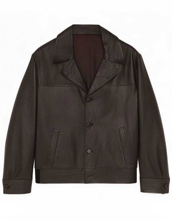 Giacca in pelle da uomo vintage UK 38 Medium Black