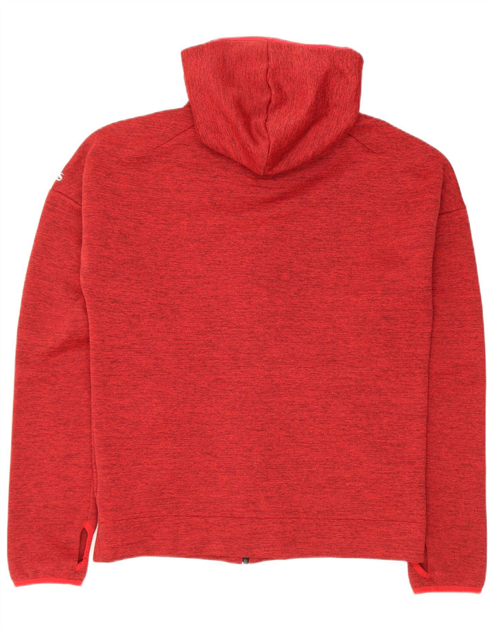 Giacca da ginnastica da uomo Adidas, giacca in poliestere chiazzato rosso medio
