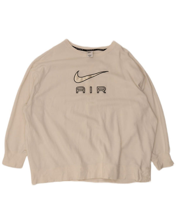 Felpa con grafica oversize da uomo Nike 3XL cotone bianco