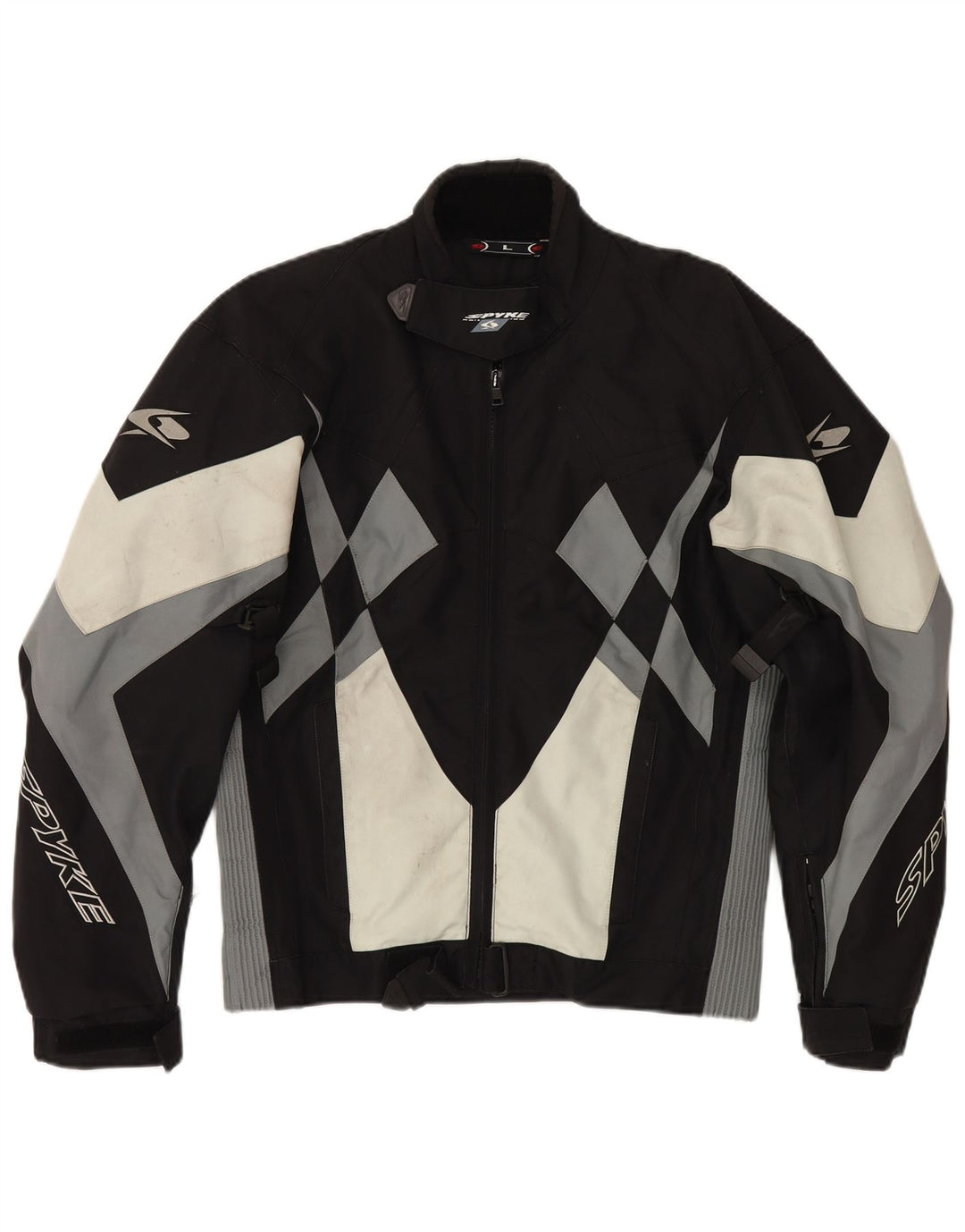 Spyke Bomber grafico da uomo UK 40 Large Black Colourblock Biker