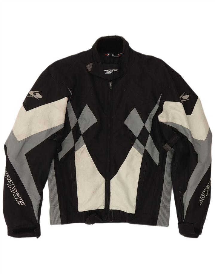 Spyke Bomber grafico da uomo UK 40 Large Black Colourblock Biker