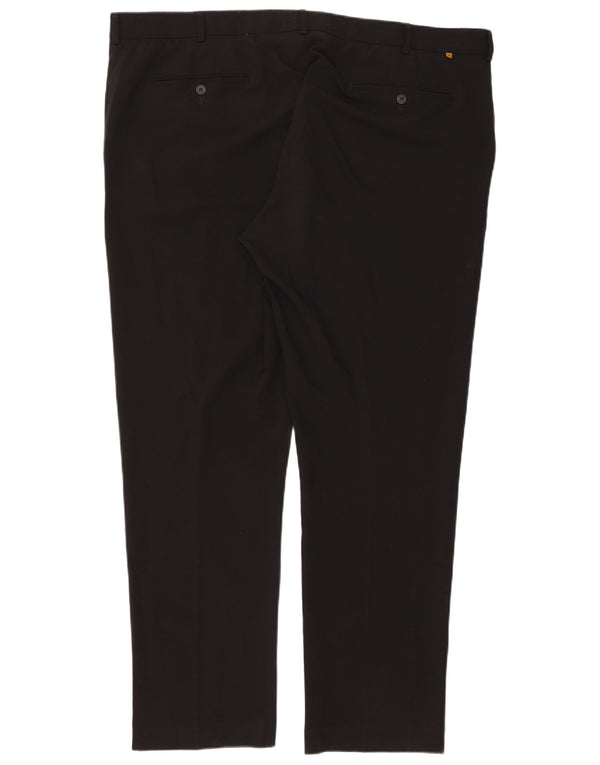 Pantaloni da abito dritti da uomo Farah W46 L33 poliestere nero