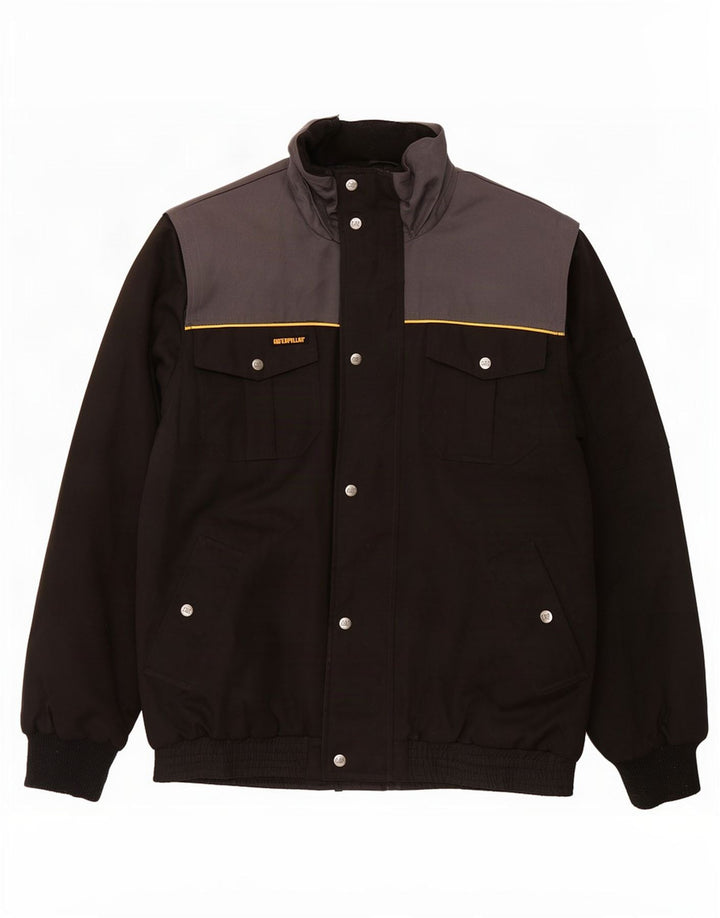 Giacca utility da uomo con cappuccio CAT UK 42 XL Poliestere color block nero