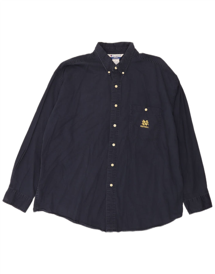 Camicia da uomo Champion XL in cotone blu navy