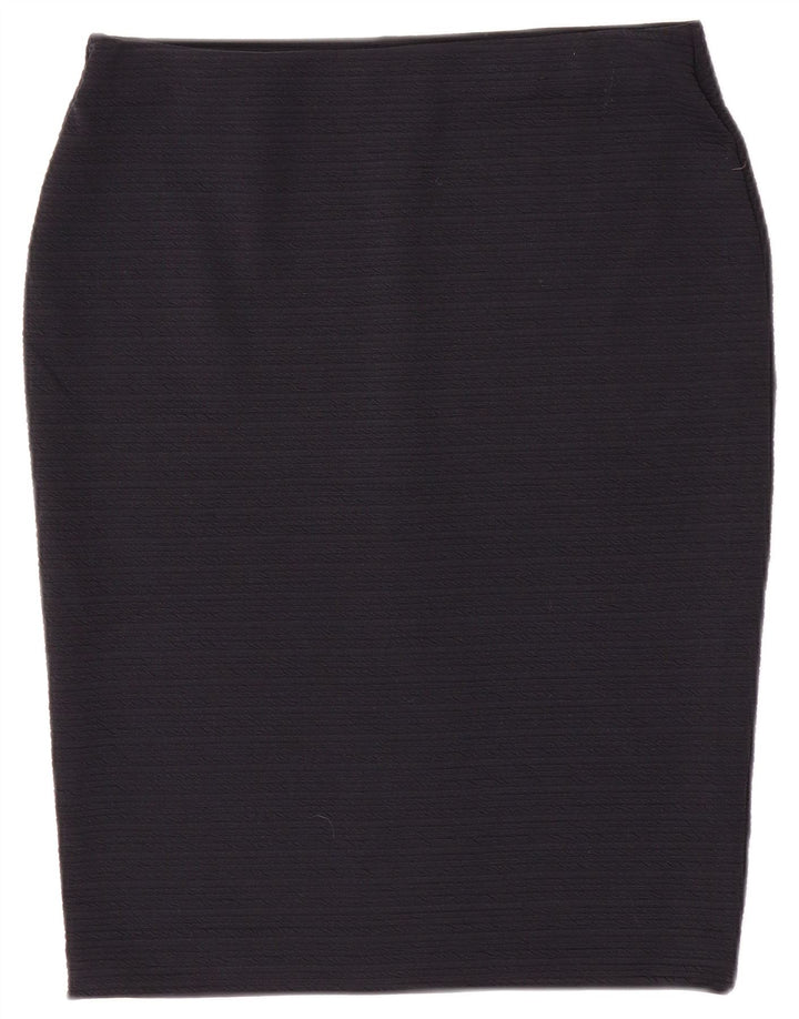 Gonna a tubino da donna Marks & Spencer UK 12 media W30 poliestere blu navy