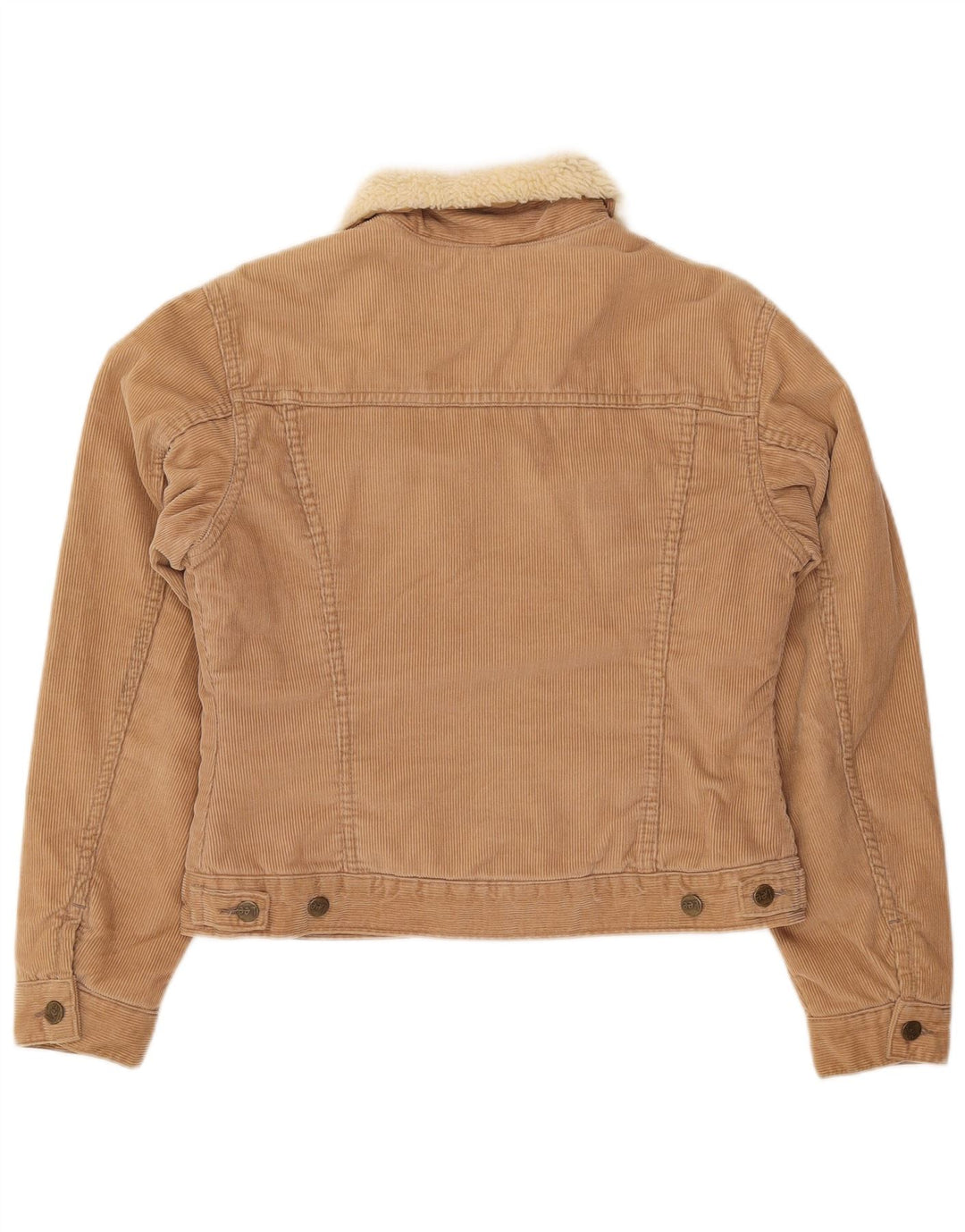 Giacca da donna in velluto a coste Sherpa corto Lee UK 14 grande cotone beige