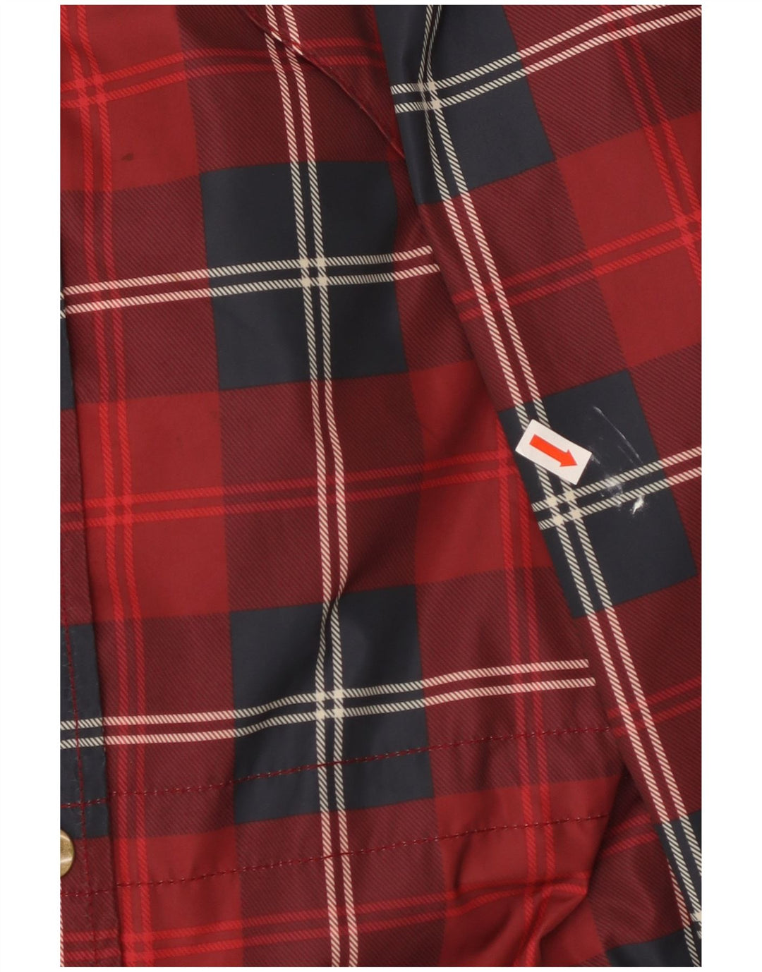 JACK WILLS Giacca antipioggia oversize da donna con cappuccio UK 6 XS Poliestere a quadri rossi