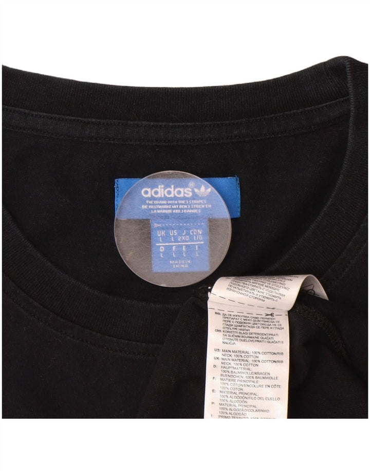 T-shirt grafica da uomo Adidas Top grande in cotone color block nero