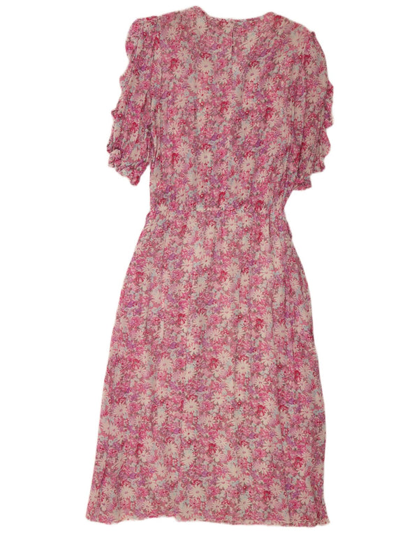 Abito lungo da donna BETTY BARCLAY UK 12 Viscosa floreale rosa medio