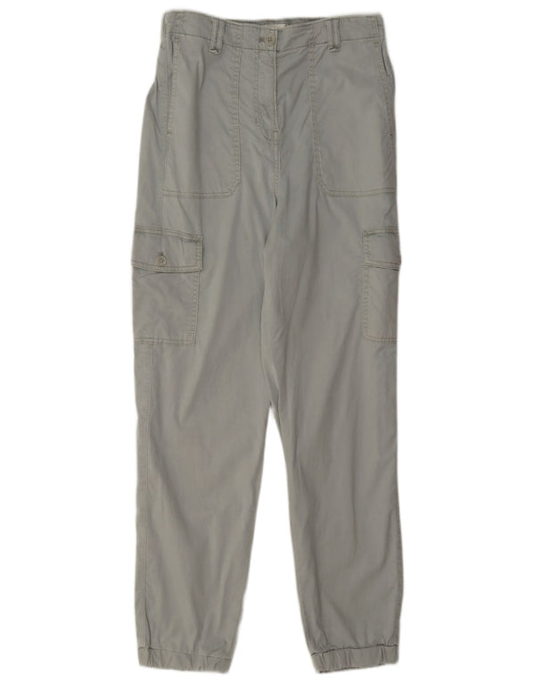 Pantaloni cargo a vita alta da donna Marks & Spencer UK 10 Small W27 L29 Grigio