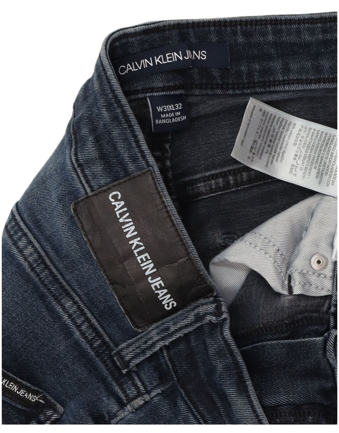 CALVIN KLEIN Jeans slim da uomo Etroite W31 L32 Blu Cotone