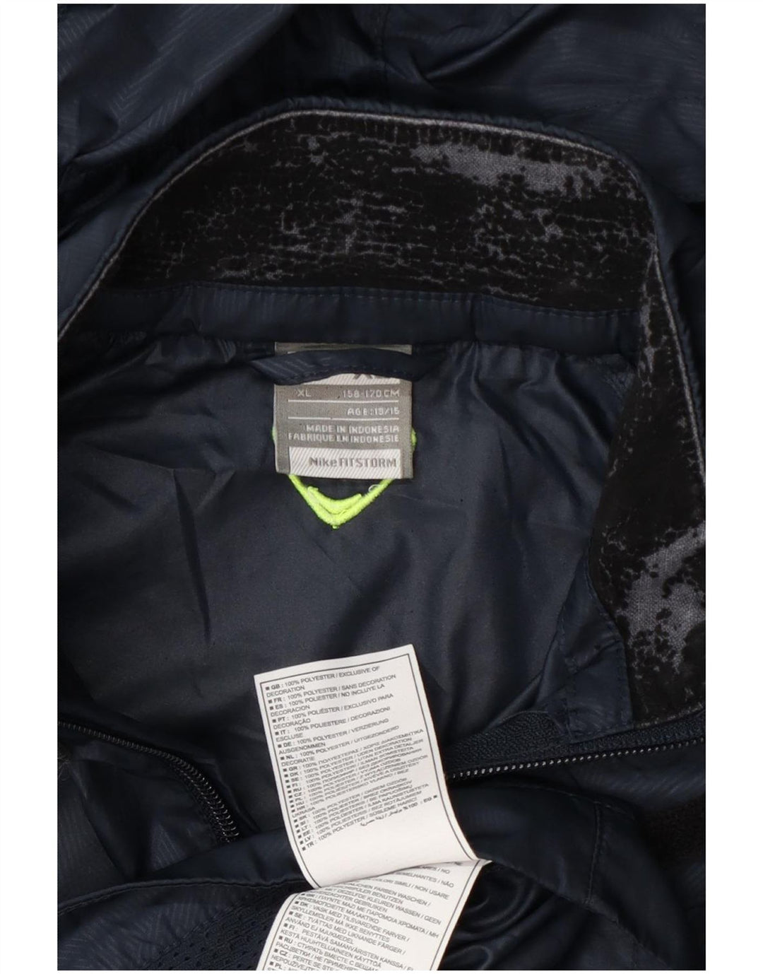 Giacca antipioggia con cappuccio Nike Barcelona da ragazzo, 13-14 anni, XL, blu navy, in poliestere