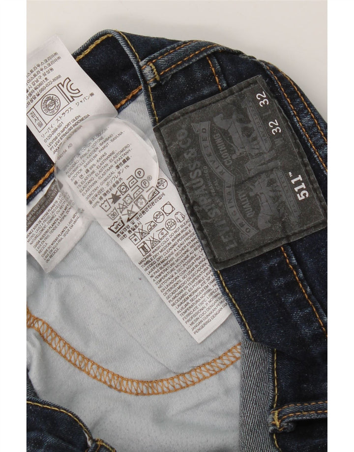 Levi's Uomo 511 Slim Jeans W32 L32 Cotone Blu Navy